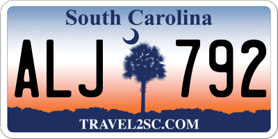 SC license plate ALJ792