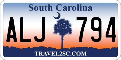 SC license plate ALJ794