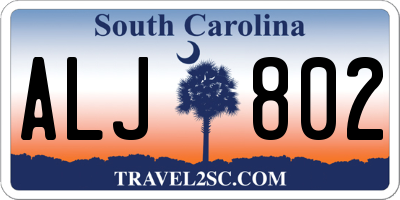 SC license plate ALJ802