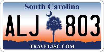 SC license plate ALJ803