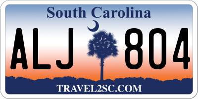 SC license plate ALJ804