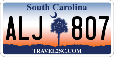 SC license plate ALJ807
