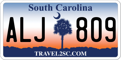 SC license plate ALJ809