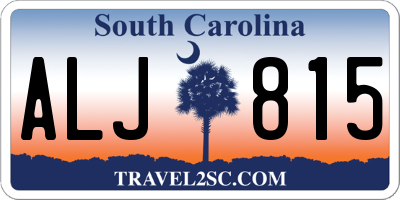 SC license plate ALJ815