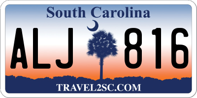 SC license plate ALJ816