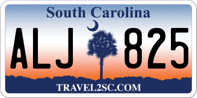 SC license plate ALJ825