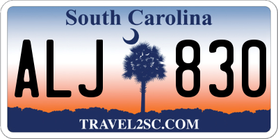 SC license plate ALJ830