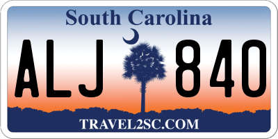 SC license plate ALJ840