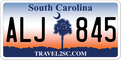 SC license plate ALJ845