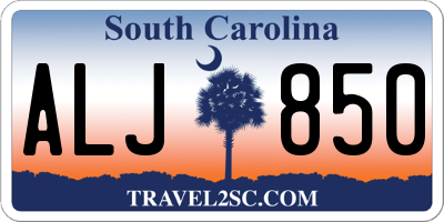 SC license plate ALJ850