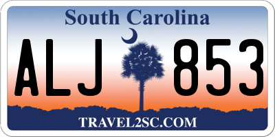 SC license plate ALJ853