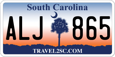 SC license plate ALJ865