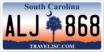 SC license plate ALJ868