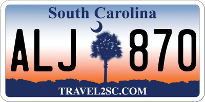 SC license plate ALJ870