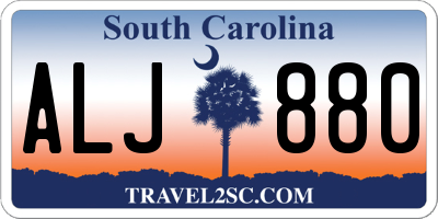 SC license plate ALJ880
