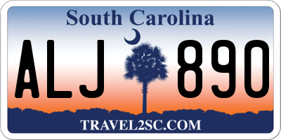 SC license plate ALJ890