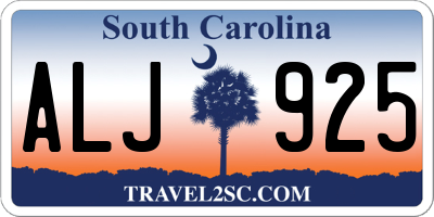 SC license plate ALJ925