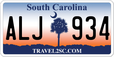 SC license plate ALJ934