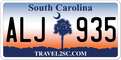SC license plate ALJ935