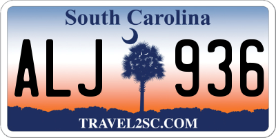 SC license plate ALJ936