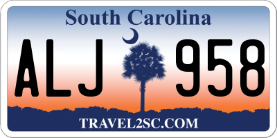 SC license plate ALJ958