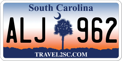 SC license plate ALJ962