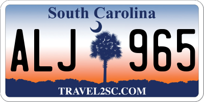 SC license plate ALJ965