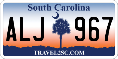 SC license plate ALJ967