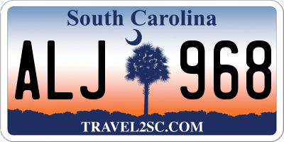 SC license plate ALJ968