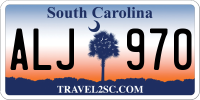 SC license plate ALJ970