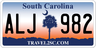 SC license plate ALJ982