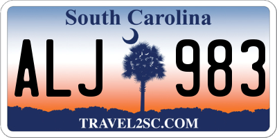 SC license plate ALJ983