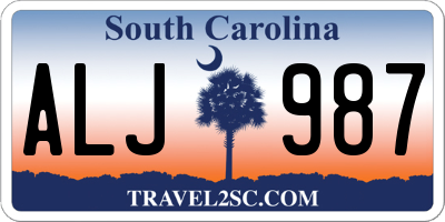 SC license plate ALJ987