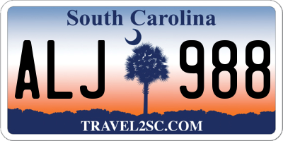 SC license plate ALJ988