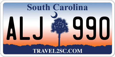SC license plate ALJ990