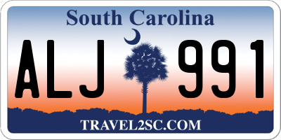 SC license plate ALJ991
