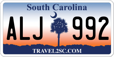 SC license plate ALJ992