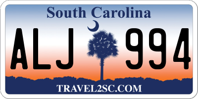 SC license plate ALJ994