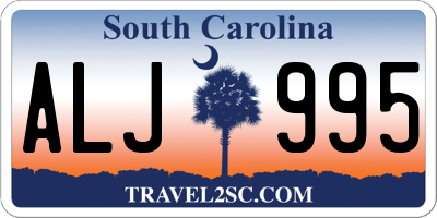 SC license plate ALJ995