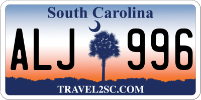 SC license plate ALJ996