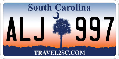 SC license plate ALJ997