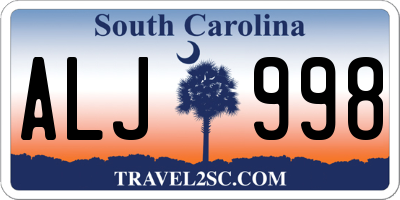 SC license plate ALJ998
