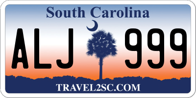 SC license plate ALJ999