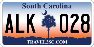 SC license plate ALK028