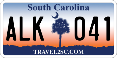 SC license plate ALK041