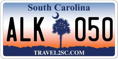 SC license plate ALK050