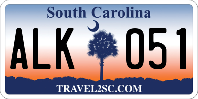 SC license plate ALK051