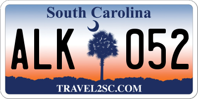SC license plate ALK052