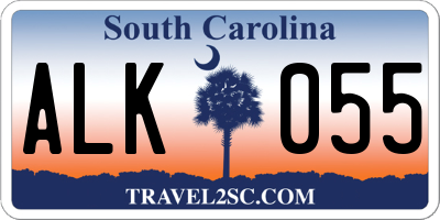 SC license plate ALK055