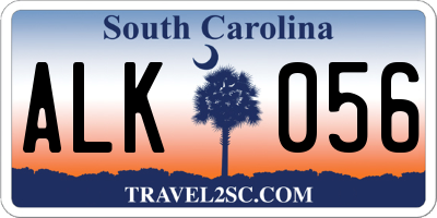 SC license plate ALK056